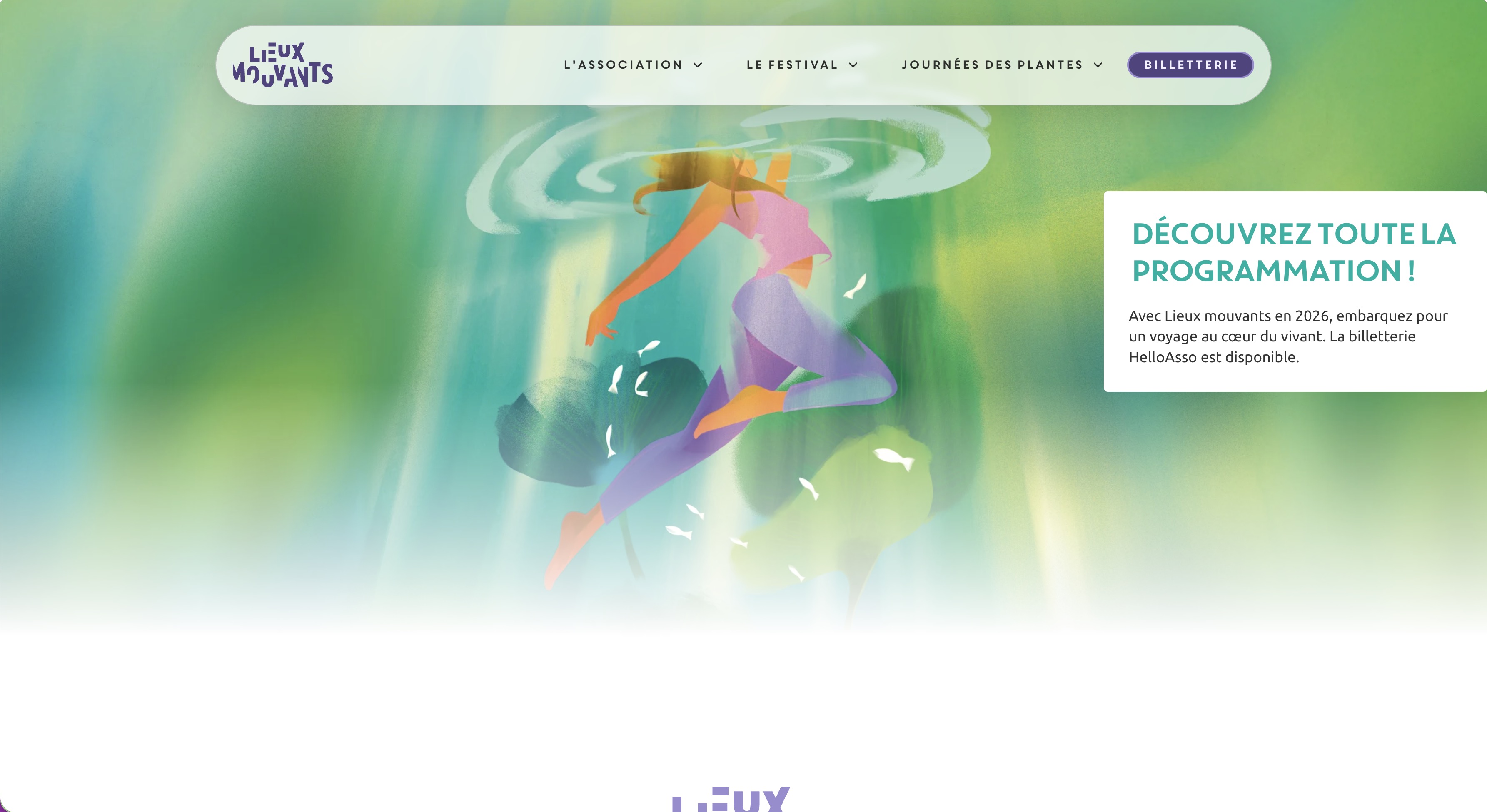 La page d'accueil du site de lieux-mouvants.com